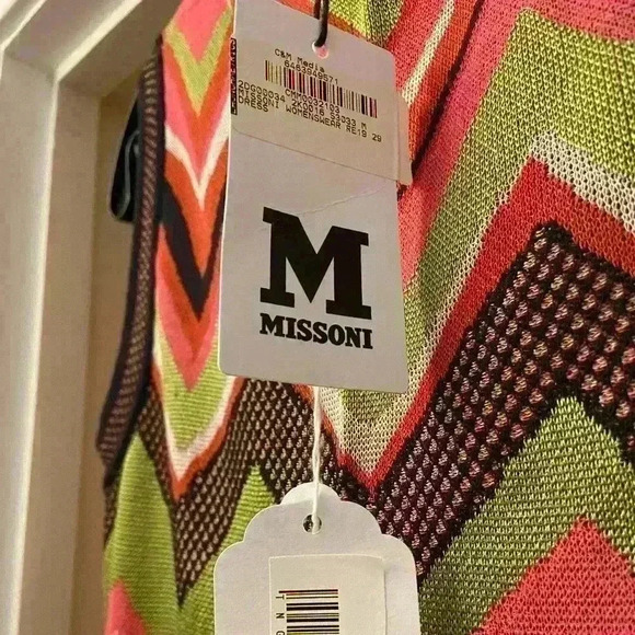 M Missoni Ladies Knit Sleeveless Dress W/Band Collar- Asymmetrical Hem Size 40 - Picture 5 of 11